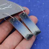 Space themed earrings, shooting star night sky resin artwork