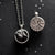 A beautiful and unique small round chunky raw meteorite necklace in a silver tone deep bezel. The perfect space-themed necklace jewelry gift!