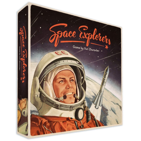 Space Explorers space themed strategy board game/card game. Rockets and astronauts make for the perfect space gift!