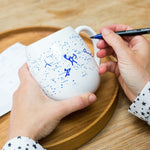 Stargazing mug with blue pen - find stars and constellations and draw them on the star map! Astronomy gift