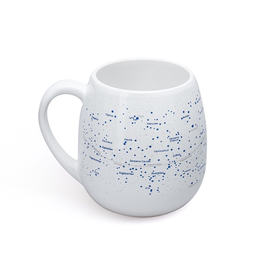 Stargazing mug with blue pen - find stars and constellations and draw them on the star map! Astronomy gift