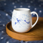 Stargazing mug with blue pen - find stars and constellations and draw them on the star map! Astronomy gift