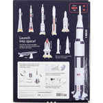 Space Racers build your own paper model rockets - great space gift idea! Showing back of box.