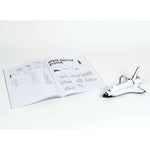 Space Racers make your own paper model rockets - great space gift idea!  Showing space shuttle.