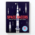 Space Racers make your own paper model rockets - great space gift idea! Showing front of box.