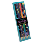 Set of space-themed pencils with colorful illustrations of the solar system. moon phases, comets and more! A great space gift!