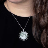 Full Moon double sided fidget spinner necklace, the perfect space moon jewelry gift for moon lovers!