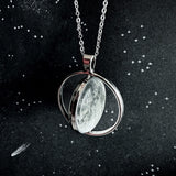 Full Moon double sided fidget spinner necklace, the perfect space moon jewelry gift for moon lovers!