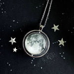 Full Moon double sided fidget spinner necklace, the perfect space moon jewelry gift for moon lovers!