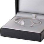 Moon Meteorite bracelet with moon dust in sterling silver - space jewelry gift shown in gift box