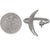 A sterling silver adjustable ring with a crescent moon and star - an elegant space jewelry gift, shown next to dime for size comparison