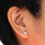 Small sterling silver planet Saturn planet earrings - a cute space jewelry gift! Shown on ear.