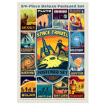 Space-themed postcard set with vintage style retro space age art by Anderson Design Group