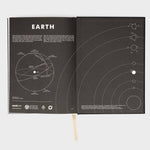Inside cover of Earth Notebook - Hardcover A5 - Black & Gold - Space, Earth Gift