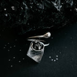 Dainty Oval Wrap Ring with Authentic Raw Meteorite