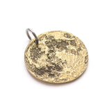 Brass double-sided full harvest moon coin keychain - the perfect moon gift! Showing near side of the Moon.