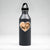 A vinyl heart moon sticker shown on a water bottle, perfect for any lover of the moon or space!