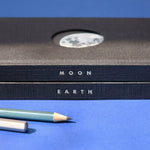 Moon & Earth Notebooks - Hardcover A6/A5 - Black & Gold - Space, Moon, Earth Gift
