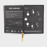 Inside cover of Moon Notebook - Hardcover A6 - Black & Gold - Space, Moon Gift