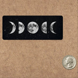 A vinyl moon phase sticker, perfect for any lover of the moon or space!