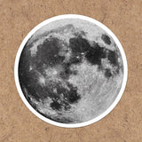 A vinyl round full moon sticker, perfect for any lover of the moon or space!