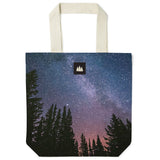 Night Sky Recycled Canvas Tote Bag - Milky Way Galaxy Space Bag Gift 