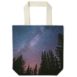 Night Sky Recycled Canvas Tote Bag - Milky Way Galaxy Space Bag Gift 