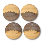 Sky & Mountains Wooden Coasters 4-Pack