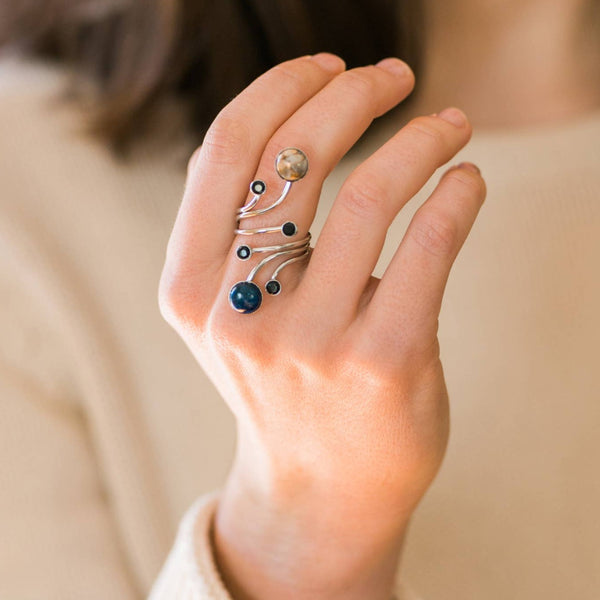 Orbit Ring with Natural Stones