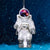 space themed glass astronaut ornament - front view