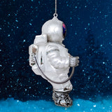 space themed glass astronaut ornament - side view