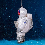 space themed glass astronaut ornament - side view