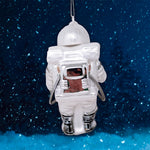 space themed glass astronaut ornament - rear view