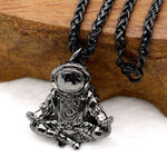 Black astronaut necklace meditation gift