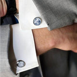 Unique full moon cufflinks showing the near and far side of the moon