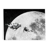 Divers-and-moon-space-greeting-card for diving enthusiast