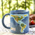 Earth mug with heat changing effect showing climate change effects