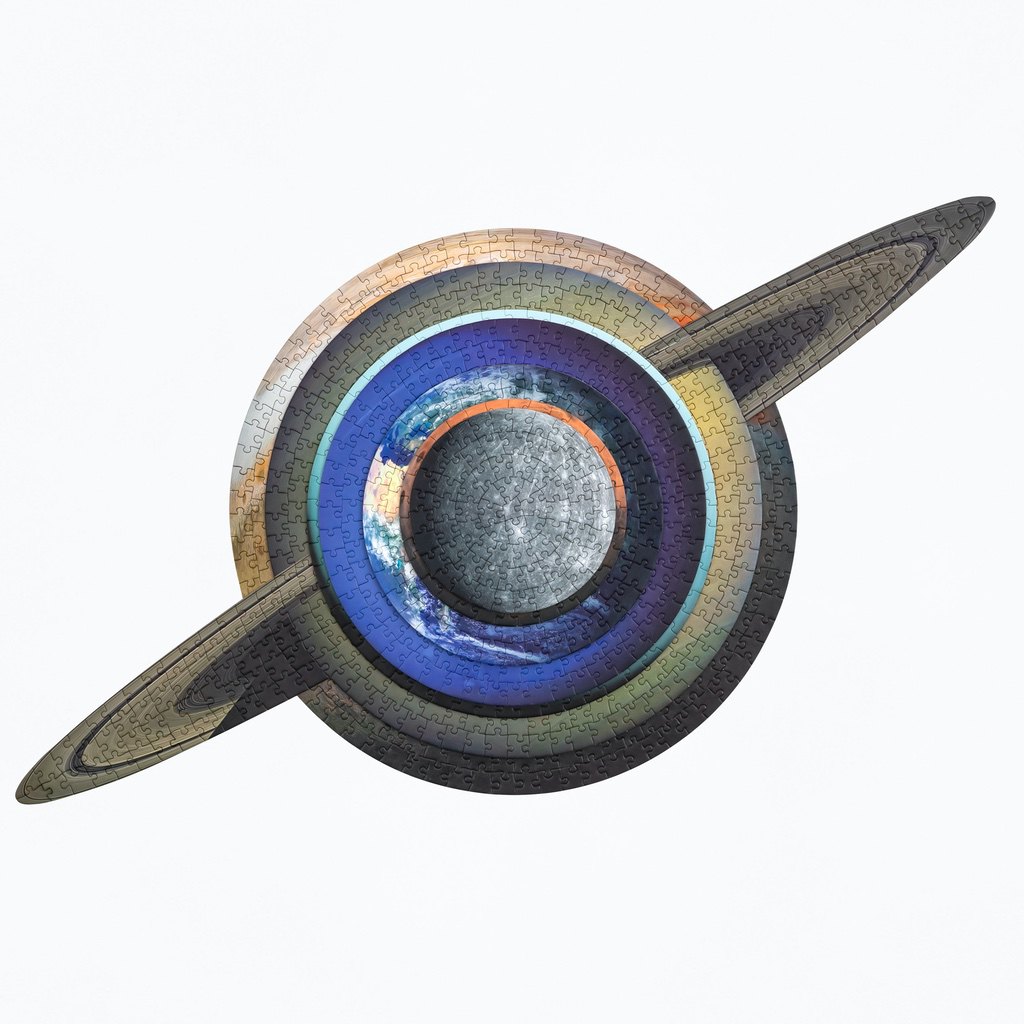 All 8 planet puzzles stacked on top of each other