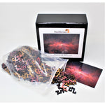 The best space puzzle! Galaxy wooden puzzle space gift! Showing box and pieces.