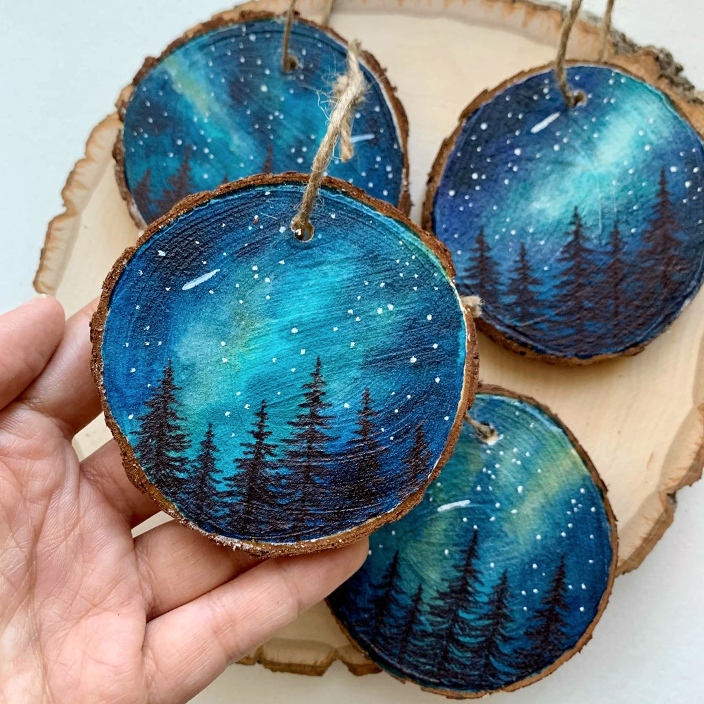 Galaxy Wood Slice Ornament