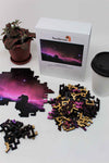Space theme wooden jigsaw puzzle of the Horsehead Nebula Galaxy with unique geometric pieces.