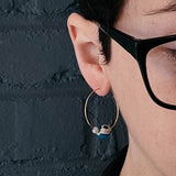 Earth and Moon beaded jasper hoop earrings