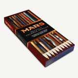 A colored pencil set featuring real photos of Mars from NASA.
