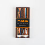 A colored pencil set with real photos of Mars from NASA.