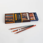 A colored pencil set featuring real photos of Mars from NASA. Shown with the box partially open.