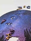 A beautiful space themed puzzle of Milky Way Galaxy at night. Made of wood. Bewilderness brand.
