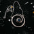 Swirly Milky Way spiral galaxy necklace with labradorite stone