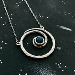 Milky Way Spiral Galaxy Necklace with Labradorite