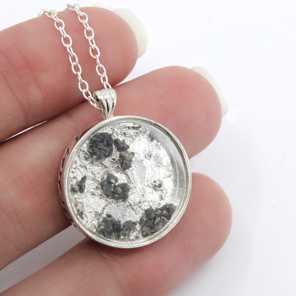 I love you to the moon and back sterling silver genuine real moon meteorite necklace with 3d moon craters - the best space jewelry gift!