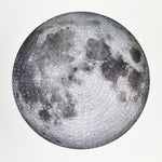 moon puzzle from Four Point Puzzles with 1000 pc round design. A space gift for space enthusiasts! Shows completed puzzle.
